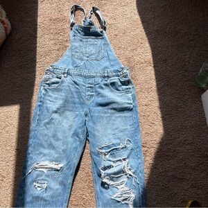 American Eagle Outfitters Blue Denim Overalls